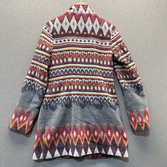 Young Threads Coat Jacket Women's Medium Southwest Aztec Tribal Pattern - Picture 2 of 9